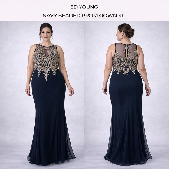 ed young prom dresses Ed Young Lace Embroidered Prom Dress